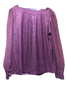 IVANKA TRUMP Top - Wine Color - Beautiful Subtle Pattern - Large